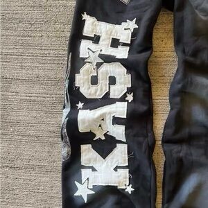 Graphic Black Pants with White Lettering